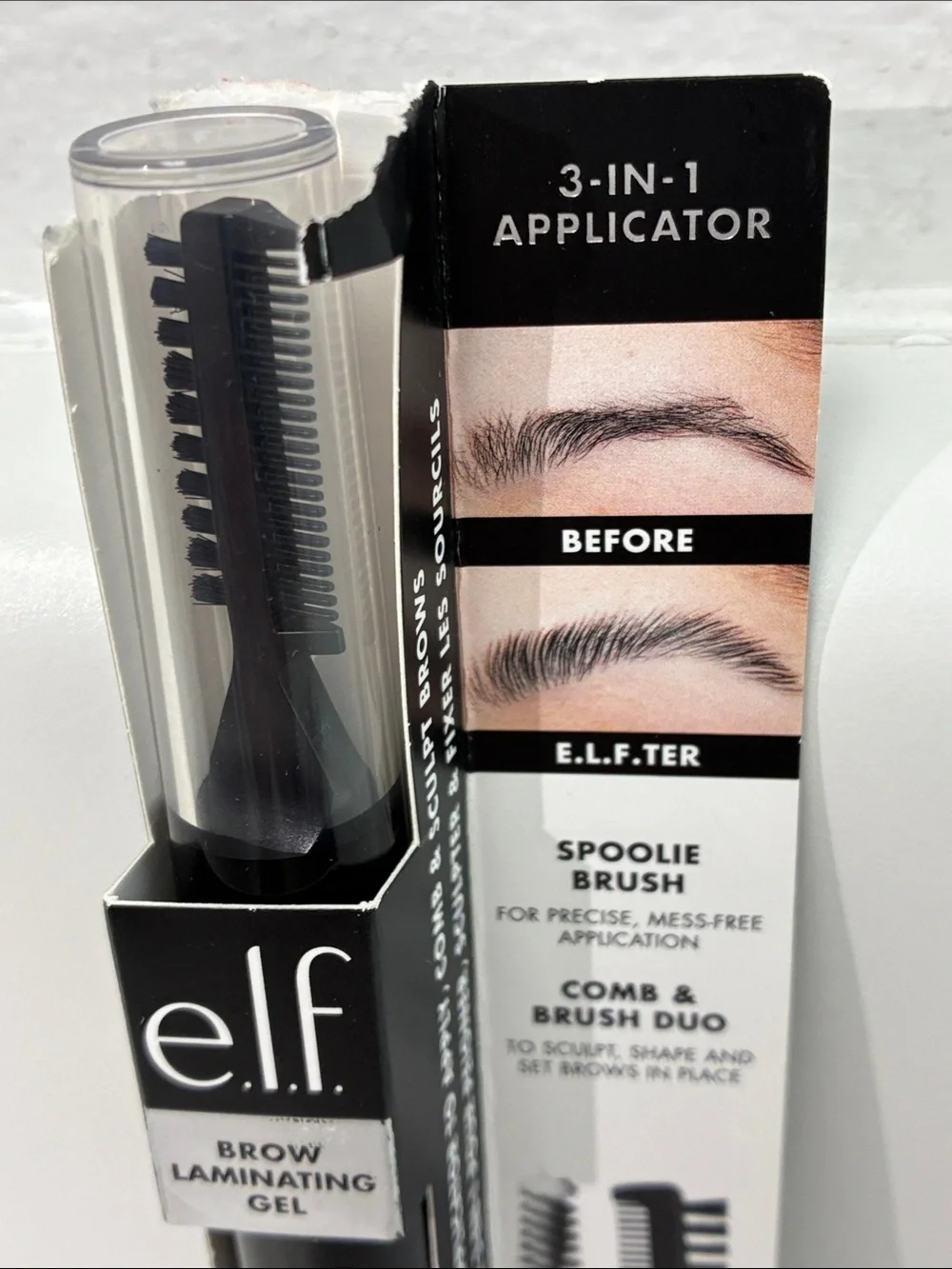 e.l.f. Brow Laminating Gel & Revlon ColorStay Eyeshadow Trio - Neutral Brown